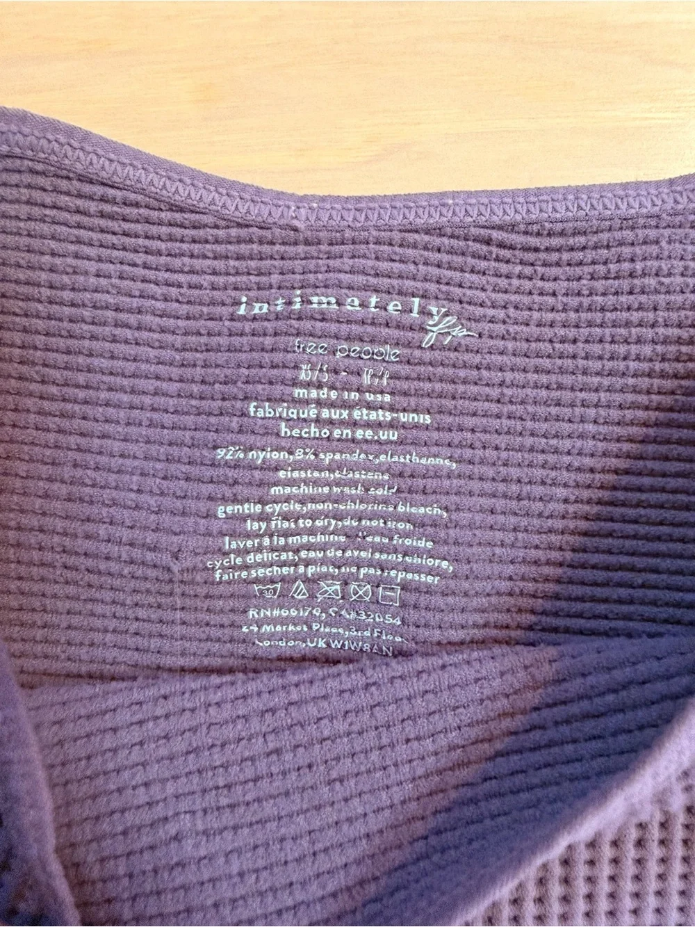Free People Intimately Dusty Mauve Waffle Knit Crop Tank